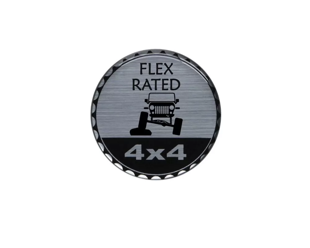 Tufskinz Rated Badge Fits Jeep 1 Piece Kit In Brushed Silver(Flex Rated)