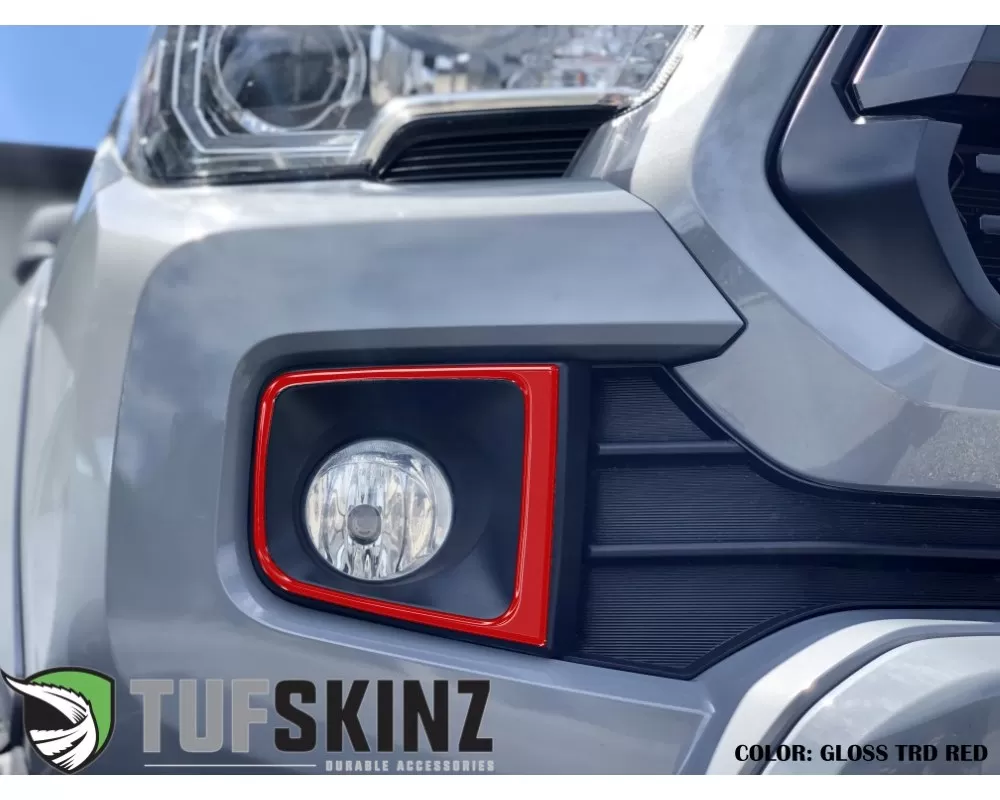 Tufskinz Fog Light Accents Fits 2016-2020 Toyota Tacoma 2 Piece Kit In OE Color Gloss Trd Red - TAC064-RED-G
