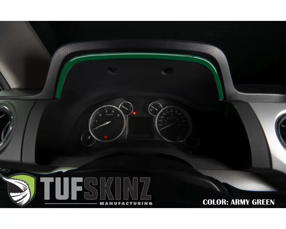 Tufskinz Dashboard Accent Trim Fits 2014-2020 Toyota Tundra 1 Piece Kit In Army Green - TUN033-TAG-G