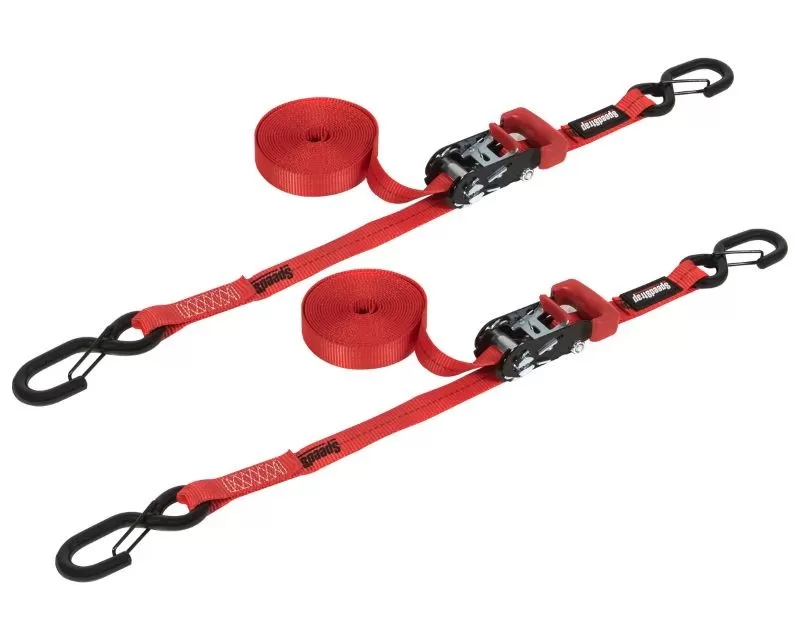 SpeedStrap 1" x 15' Ratchet Tie Down w/ Snap 'S' Hooks (2 Pack) - Red - 11503-2
