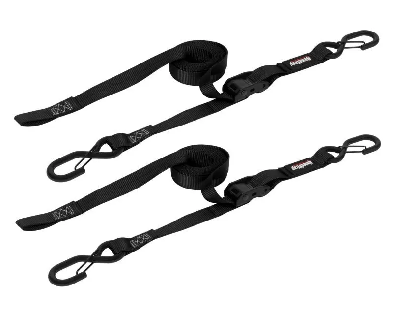 SpeedStrap 1" x 10' CAM-Lock Tie Down w/ Snap 'S' Hooks (2 Pack) - Black - 12101-2
