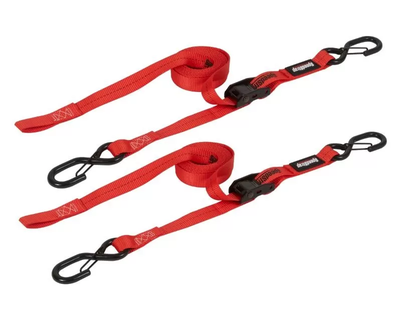 SpeedStrap 1" x 10' CAM-Lock Tie Down w/ Snap 'S' Hooks (2 Pack) - Red - 12103-2