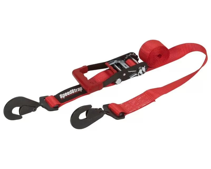 SpeedStrap 2" x 10' Ratchet Tie Down w/ Twisted Snap Hooks, Red - 26013