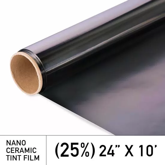 Window Tint 25 Percent Visibility 99 Percent IRR 100 Percent UV 24 Inch x 10 FT Roll Nano Ceramic 2 mm MotoShield Pro - 425-424