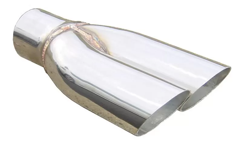 Pypes Exhaust Exhaust Tail Pipe Tip Set 2.5-Inch To Dual 22.5-Inch Slip Fit Clamp-On Polished Stainless Steel Pontiac GTO 1970-1971 - EVT19