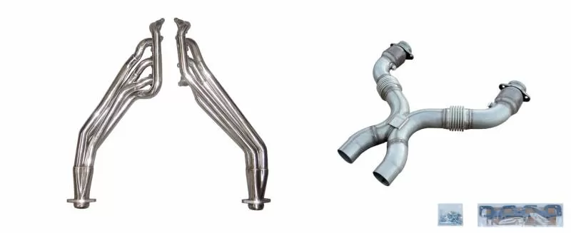 Pypes Exhaust Exhaust Header Long Tube with Catted X-Pipe Polished Stainless Steel - HDR76SK-1