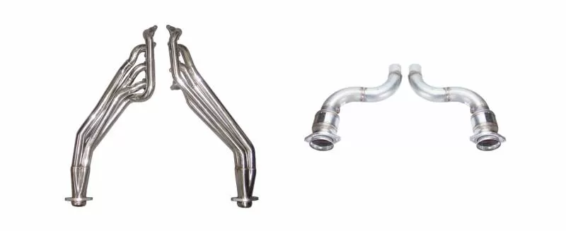 Pypes Exhaust Mustang Exhaust Header 1.75-1.875-Inch Long Tube Catted To Factory Mid-Pipe Polished Stainless Steel Tubes - HDR79SK-1