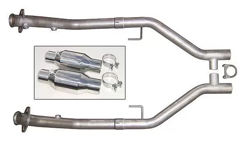 Pypes Exhaust Exhaust H-Pipe For Short Tube Headers Catted 2.5-Inch H-Pipe Stainless Steel - HFM26