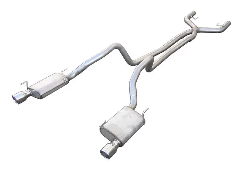 Pypes Exhaust Catback Exhaust Split Rear Dual Exit 2.5-Inch True Dual After-Cat X/Mid Pipes Violator Muffler/4-Inch Polished Tips Mustang 2005-2010 - SFM68
