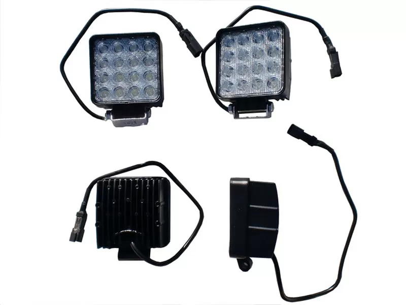 Engo 4 Inch LED Work Lights SW Series Square 48 Watt Led Single Flood Light Requires Wiring Harness - EN-JG-W048-F