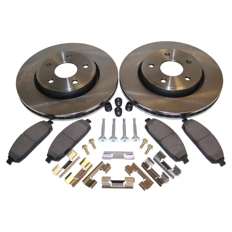 Crown Automotive Jeep Replacement Front Performance Brake Kit for Jeep WK, WH, Drilled & Slotted Rotors & Hardware Jeep Front - 52089269K