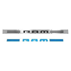 Recon Truck Accessories Illuminated Brushed Front Door Sills Ram Logo Blue Illumination - 264121DG