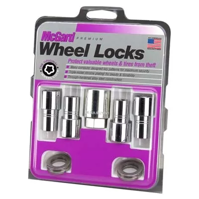 McGard Wheel Lock Nut Set - 4pk. (Long Shank Seat) 7/16-20 / 13/16 Hex / 1.75in. Length - Chrome - 22142
