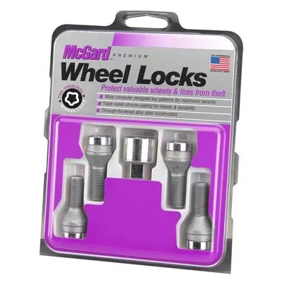 McGard Wheel Lock Bolt Set - 4pk. (Cone Seat) M12X1.25 / 19mm Hex / 29.1mm Shank Length - Chrome - 27169