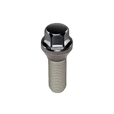 McGard Hex Lug Bolt (Cone Seat) M14X1.5 / 17mm Hex / 28.0mm Shank Length (Box of 50) - Black - 69700BK