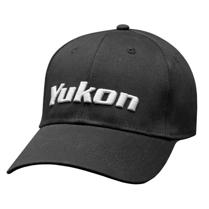 Yukon Gear Yukon Baseball Cap, Black w/White Embroidered Logo - YCWHAT-11