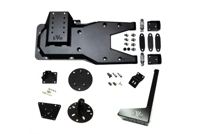 Jeep JK Hinged Gate Carrier With Jack And License/Rotopax Mount 07-18 Wrangler JK EVO Manufacturing - EVO-233