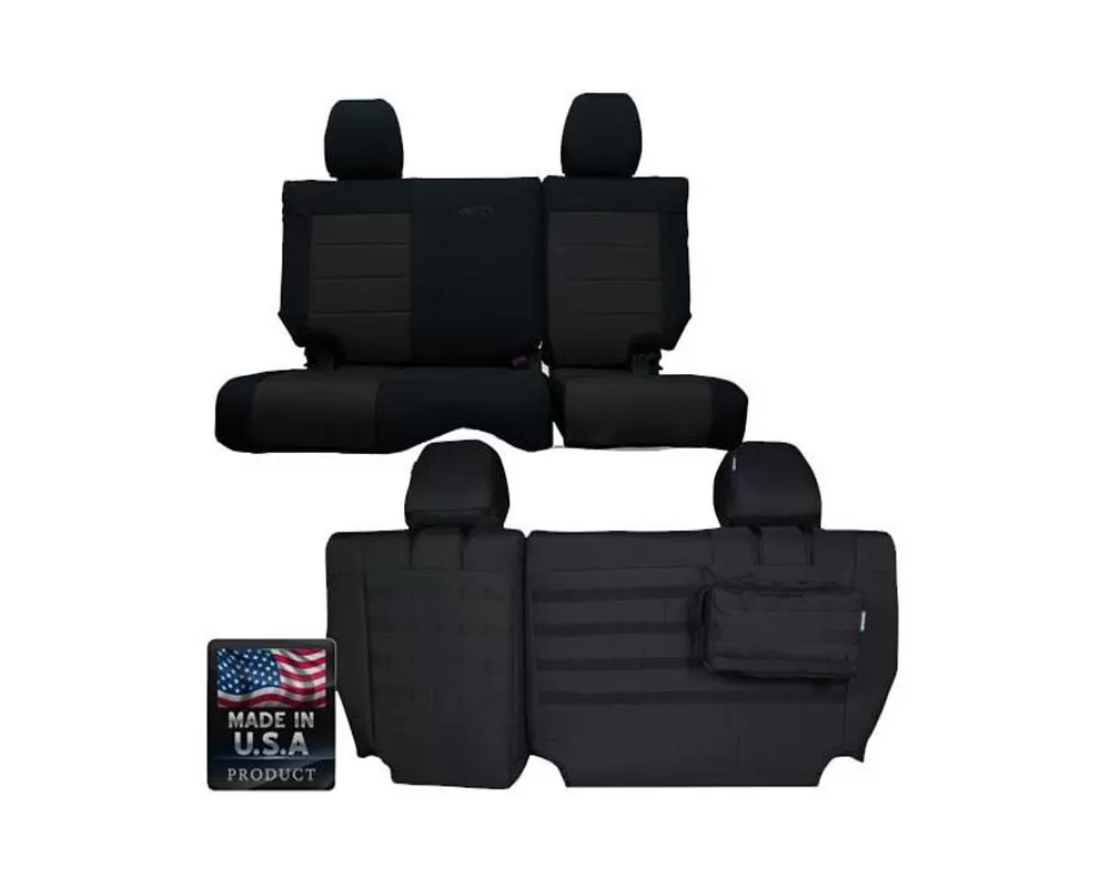 Bartact Black/ACU Camo Tactical Series Rear Split Bench Seat Covers Jeep Wrangler JK 4 DR 2007-2010 - JKSC0810R4BA
