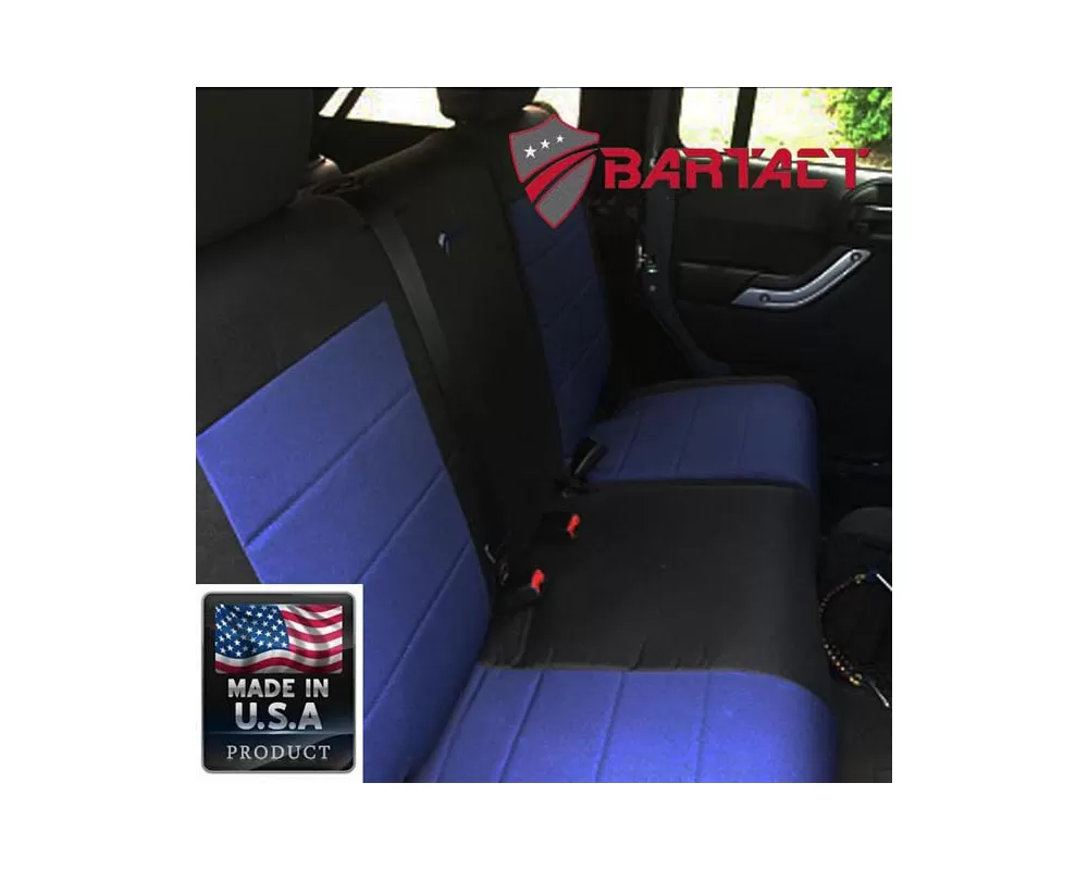 Bartact Black/Navy Tactical Series Rear Split Bench Seat Covers Jeep Wrangler JK 4 DR 2008-2010 - JKSC0810R4BT