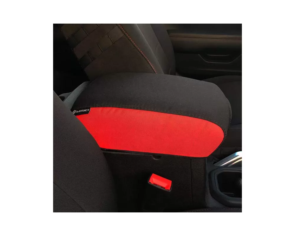 Bartact Black | Red Padded Center Console Cover Jeep Wrangler 2018-2024 - JLIA2018CCRB