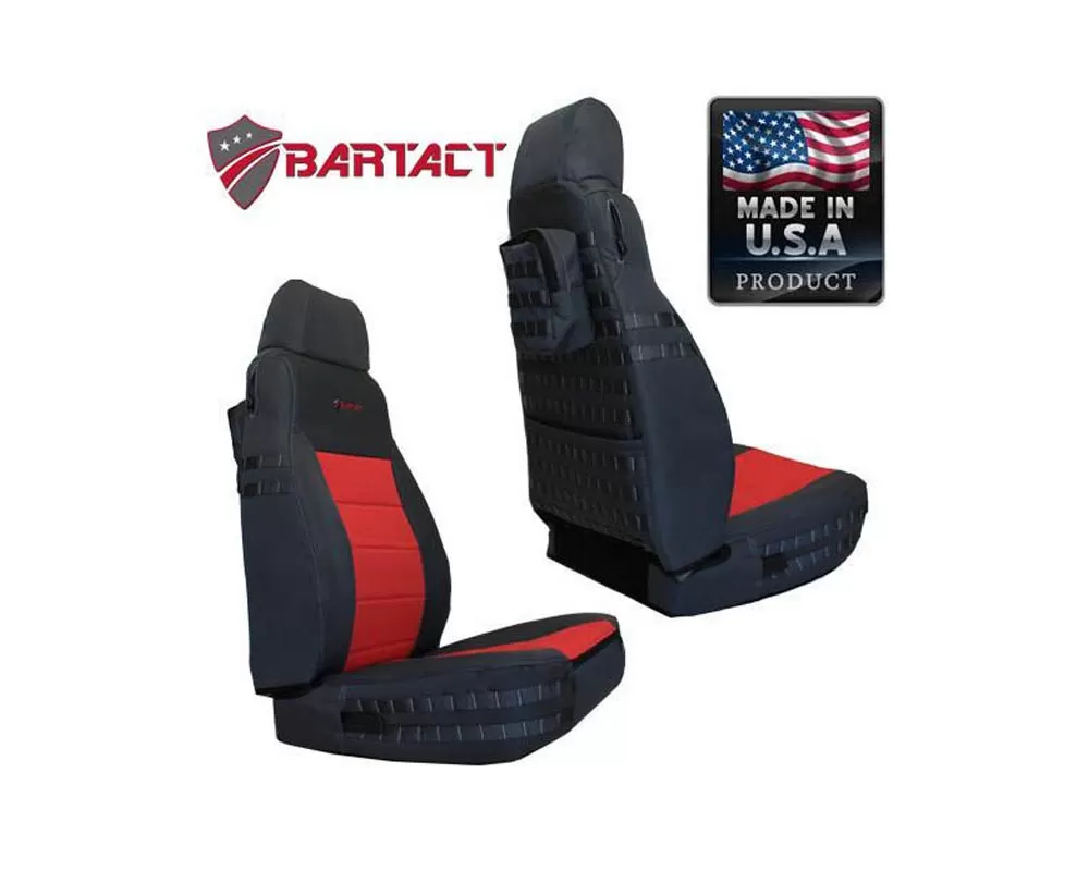 Bartact Black/Black Tactical Series Front Seat Covers Jeep Wrangler TJ 2003-2006 - TJSC0306FPBB