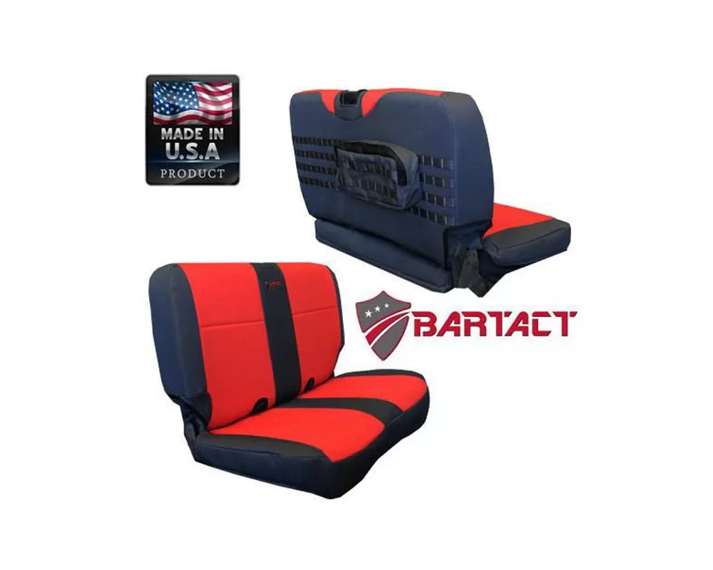 Bartact Black/Black Tactical Series Rear Bench Seat Covers Jeep Wrangler TJ 2003-2006 - TJSC0306RBBB