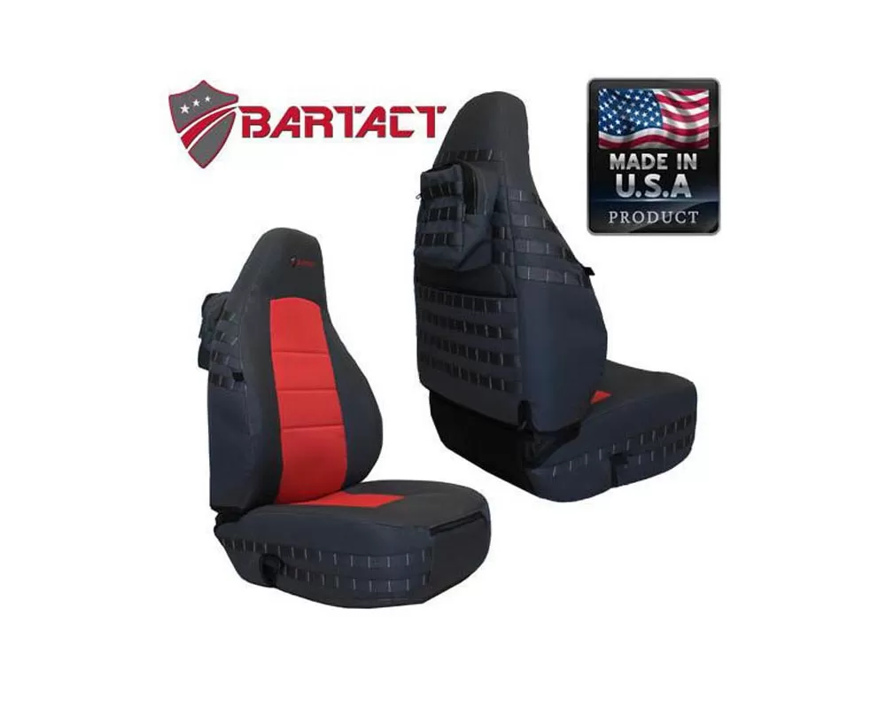 Bartact Black/Blue Tactical Series Front Seat Covers Jeep Wrangler TJ 1997-2002 - TJSC9702FPBU