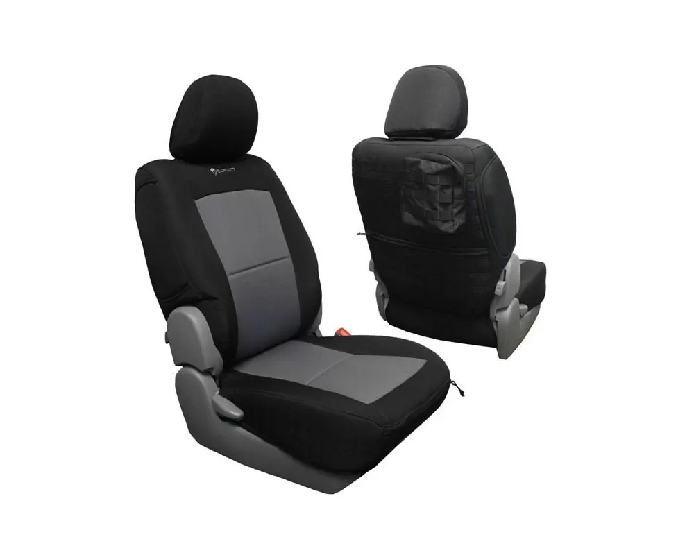 Bartact Black/Black Tactical Series Front Seat Covers Pair Toyota Tacoma 2009-2015 - TTAC0915FPBB
