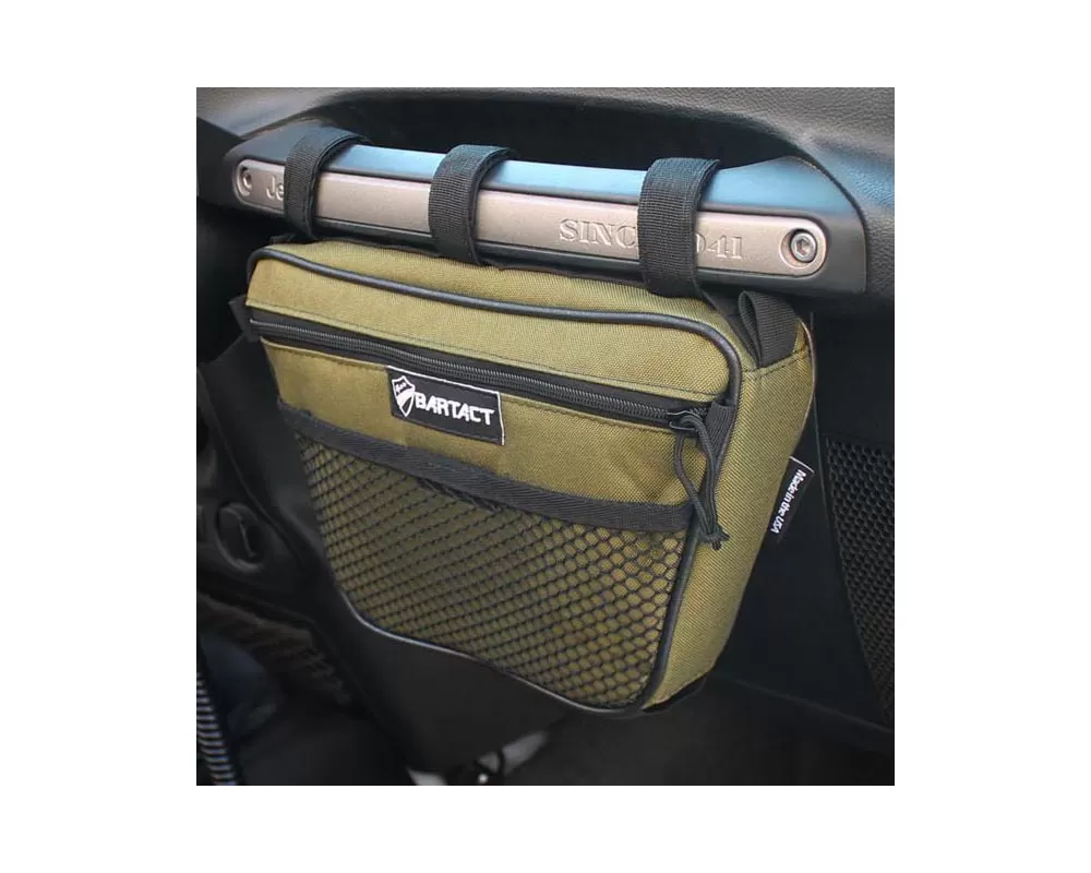 Bartact Olive Drab Fabric Passenger Grab Handle Dash Bag Jeep CJ-5 | CJ-6 | CJ-7 | Scrambler | Wrangler 1975-2017 - XXDHBFO