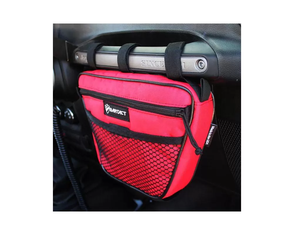 Bartact Red Fabric Passenger Dash Grab Handle Bag Jeep CJ-5 | CJ-6 | CJ-7 | Scrambler | Wrangler 1975-2017 - XXDHBFR