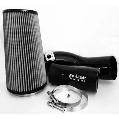 No Limit Fabrication 6.0 Cold Air Intake 2003-2007 Ford Super Duty Power Stroke Black Dry Filter - 60CAIBD