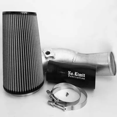 No Limit Fabrication 6.0 Cold Air Intake 2003-2007 Ford Super Duty Power Stroke Raw Dry Filter - 60CAIRD