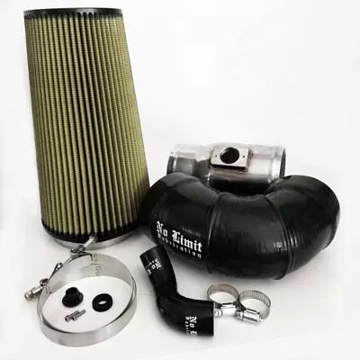 No Limit Fabrication 6.4 Cold Air Intake 2008-2010 Ford Super Duty Power Stroke Polished PG7 Filter - 64CAIP