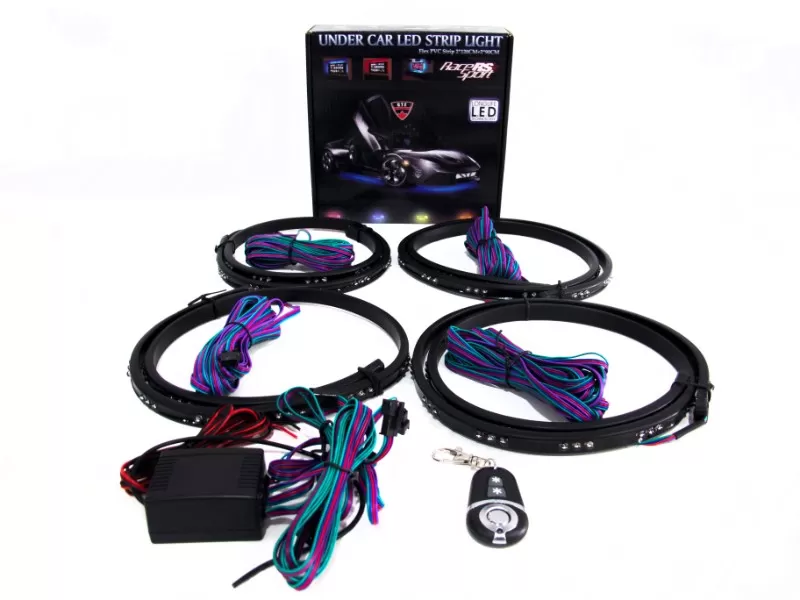 Race Sport Lighting RGB Multi-Color Flexible LED Underbody Complete Kit with Remote Control Key Fab - LEDUNDERKIT