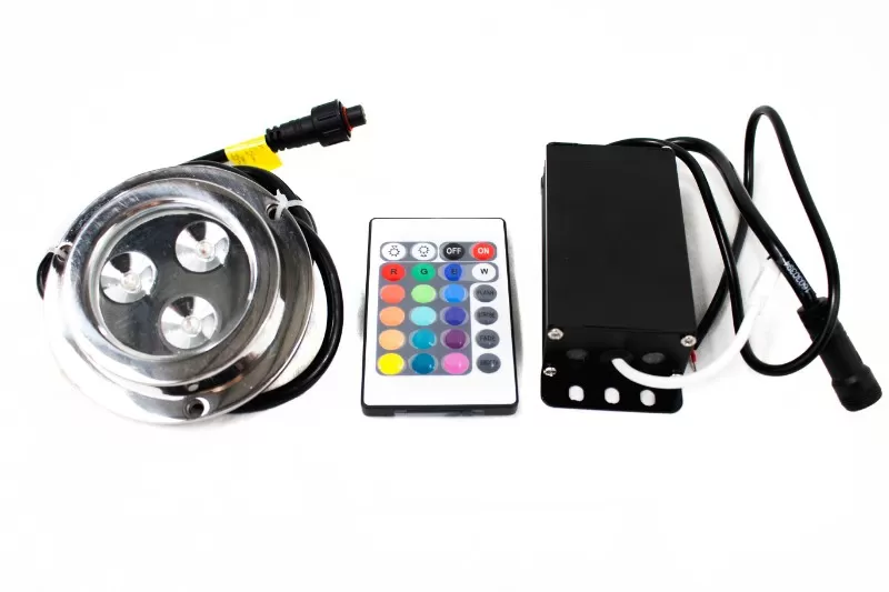 Race Sport Lighting White 3-LED 3x3W RGB Multi-Color Underwater Light with Remote - MS3LEDRGB