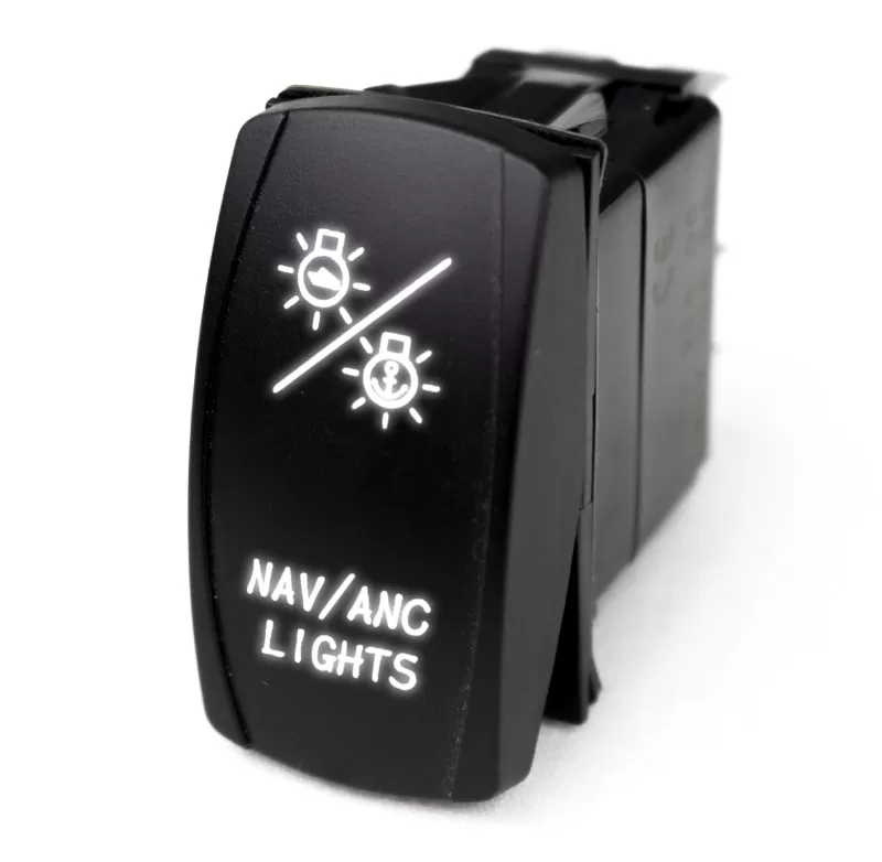 Race Sport Lighting White LED Radiance Rocker Switch "Navigation Lights - MSTLS27W