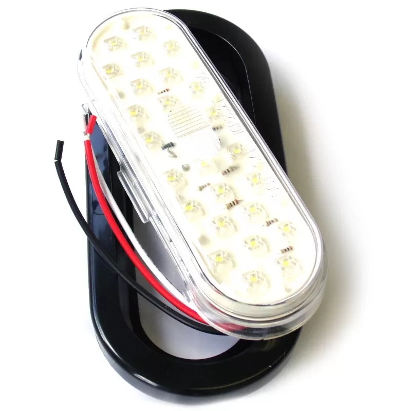 Race Sport Lighting White Truck and Trailer LED with Grommet 6x2.5 Inch - RS-O6.5-GW