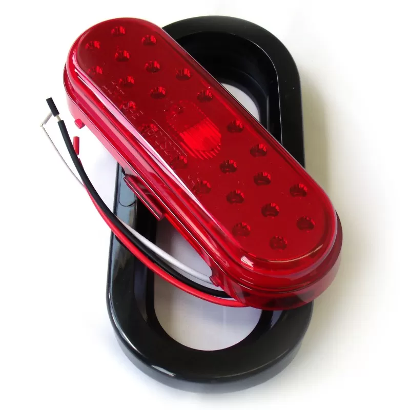 Race Sport Lighting Red Truck and Trailer LED with Grommet 6 x 2.5 Inch - RS-O6.5-GR