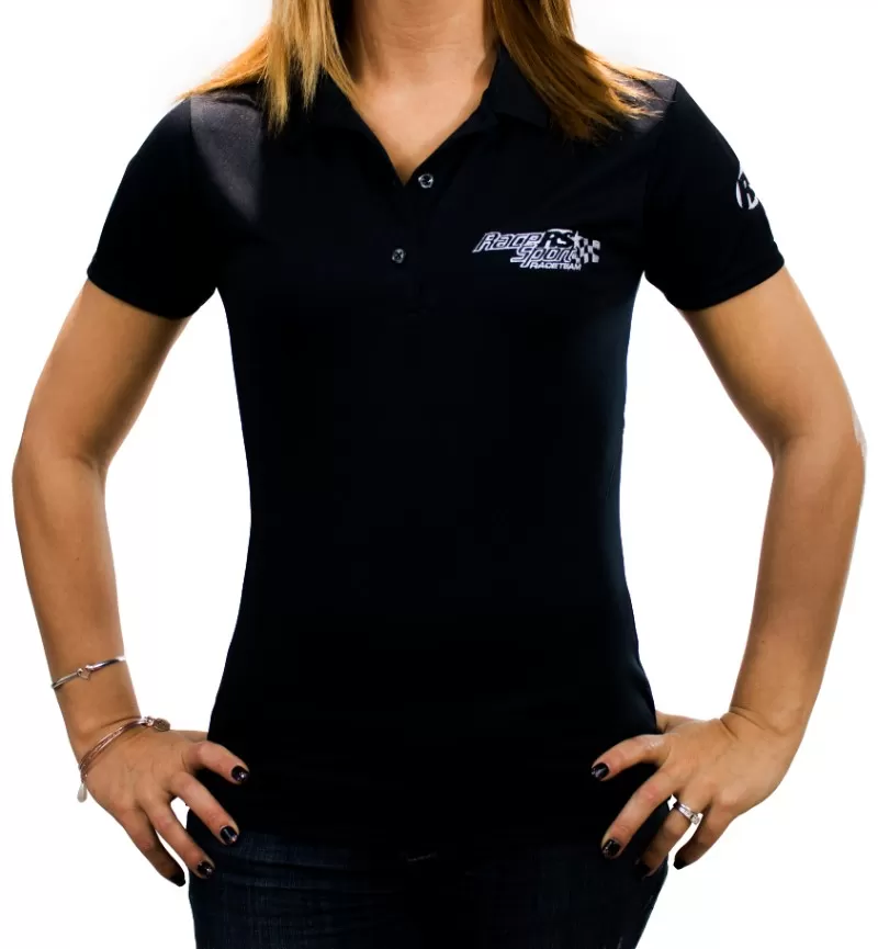 Race Sport Lighting Black Ladies Performance Jersey Sport Shirt Large - RS074BL