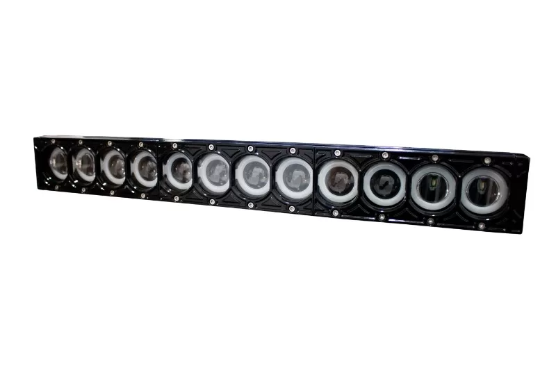 Race Sport Lighting HALO-DRL Series LED Light Bar w/ Individual Halo DRLs 120 Watts 9,600 Lumens 23 Inch - RS25HALO