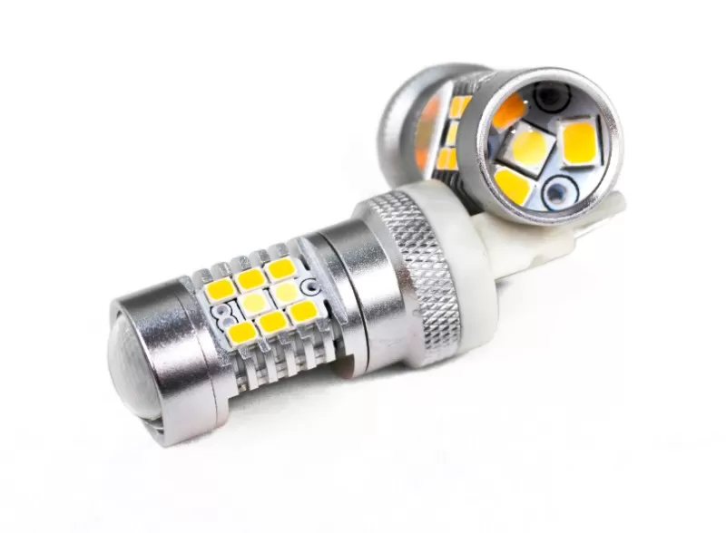 Race Sport Lighting High-Powered 3157 White / Yellow LED Dual-Color Switchback Auto Bulbs Pair - RS3157HPWY