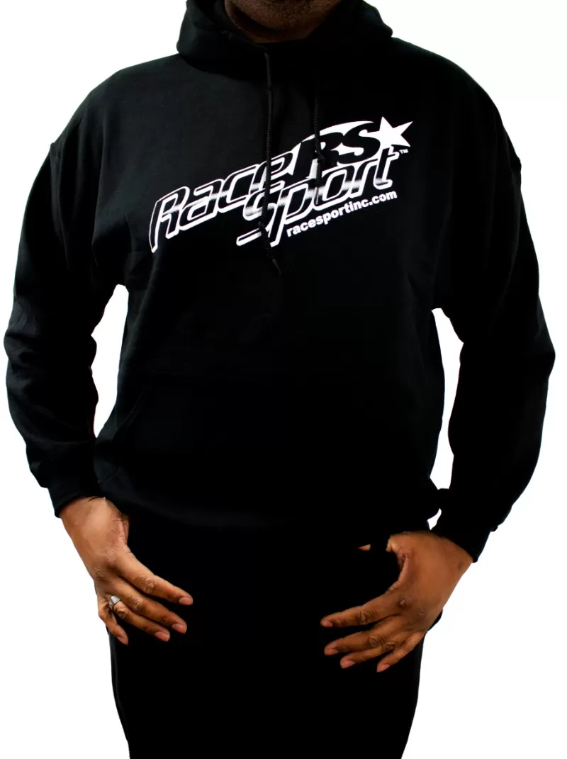 Race Sport Lighting Black Mens Heavy Blend Hooded Sweatshirt Extra Large - RS342BXL