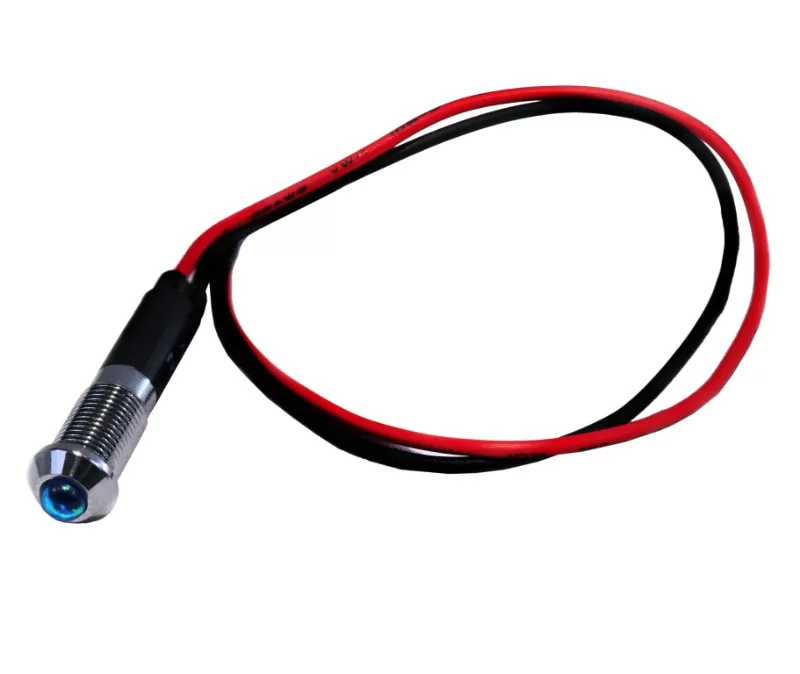 Race Sport Lighting Blue 8mm LED Indicator Light with Wire - RS8MMB-W