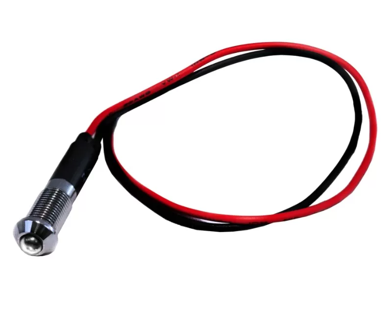 Race Sport Lighting White 8mm LED Indicator Light with Wire - RS8MMW-W