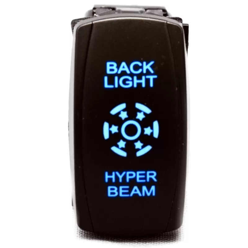 Race Sport Lighting 3-Way LED Logo Rocker Switch with 4-Pins - RSBLHB3W