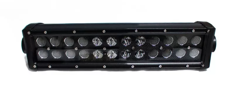 Race Sport Lighting Combo-Flood/Beam Straight Hi-Performance Light Bar Blacked Out Series Straight, Double Row, Silver 15 Inch  72 Watts - RSBO72