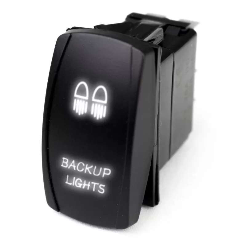 Race Sport Lighting LED Rocker Switch with White LED Radiance (Backup Lights) - RSLJ2W