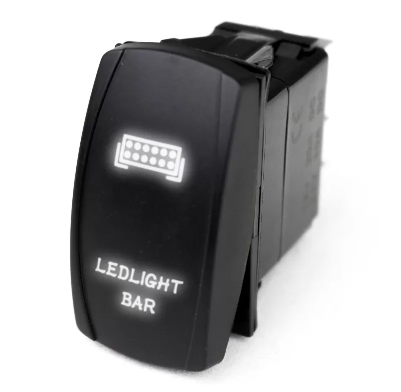 Race Sport Lighting LED Rocker Switch with White LED Radiance (LED Light Bar) - RSLJ34B