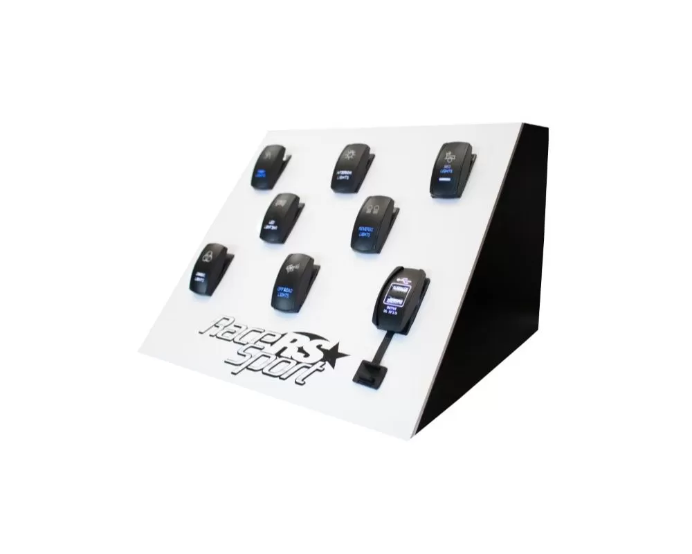 Race Sport Lighting Rocker Switch LED Logo Countertop Display - RSRSD