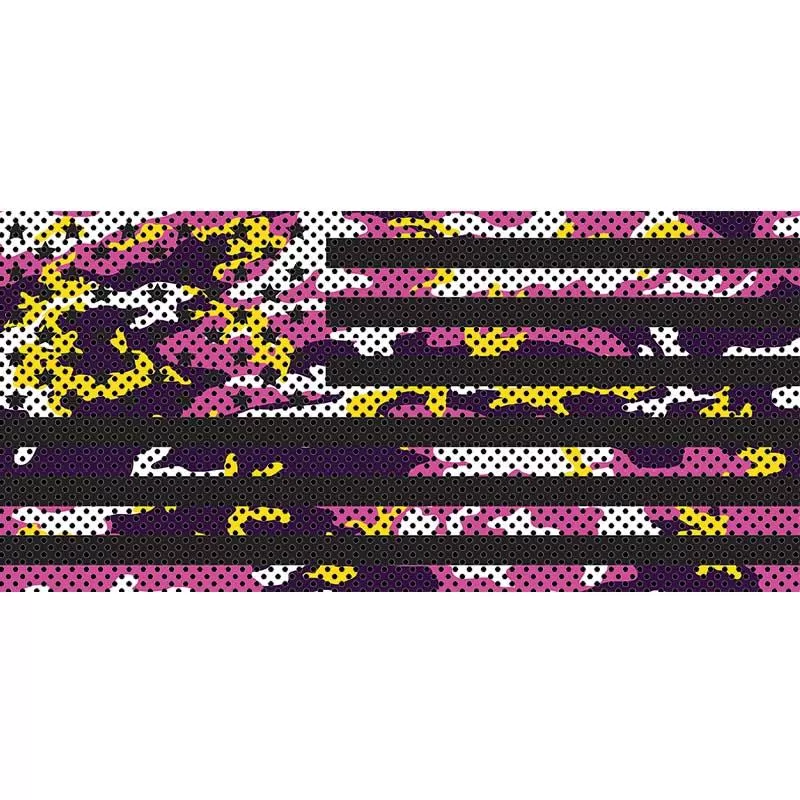 Jeep Gladiator Grill Inserts 2020-Present Gladiator Purple, Pink And Yellow Camo Stars And Stripes Under The Sun Inserts - INSRT-CAMOPNKYLW-JT